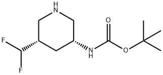 Carbamic acid, N-[(3R,5S)-5-(difluoromethyl)-3-piperidinyl]-, 1,1-dimethylethyl ester 结构式
