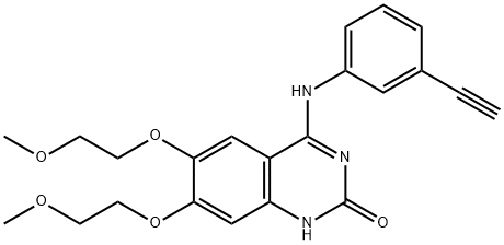 2(1H)-Quinazolinone, 4-[(3-ethynylphenyl)amino]-6,7-bis(2-methoxyethoxy)- 结构式