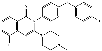 4(3H)-Quinazolinone, 8-fluoro-3-[4-(4-fluorophenoxy)phenyl]-2-(4-methyl-1-piperazinyl)- 结构式