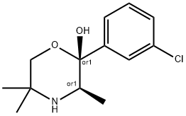 REL-(2R,3R)-2-(3-氯苯基)-3,5,5-三甲基吗啉-2-醇 结构式