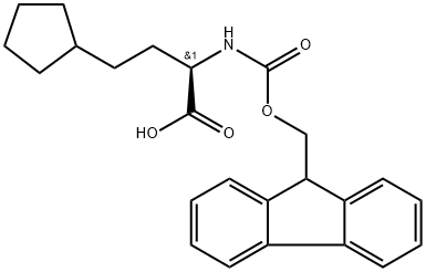 (R)-2-((((9H-芴-9-基)甲氧基)羰基)氨基)-4-环戊基丁酸 结构式