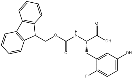 N-Fmoc-2-fluoro-5-hydroxy-L-phenylalanine 结构式