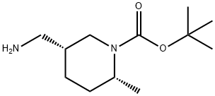 1-Piperidinecarboxylic acid, 5-(aminomethyl)-2-methyl-, 1,1-dimethylethyl ester, (2R,5R)- 结构式