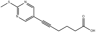 6-(2-(甲硫基)嘧啶-5-基)己-5-炔酸 结构式