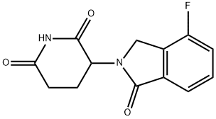 2,6-Piperidinedione, 3-(4-fluoro-1,3-dihydro-1-oxo-2H-isoindol-2-yl)- 结构式
