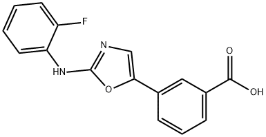 3-(2-((2-氟苯基)氨基)恶唑-5-基)苯甲酸 结构式