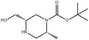 1-Piperazinecarboxylic acid, 5-(hydroxymethyl)-2-methyl-, 1,1-dimethylethyl ester, (2R,5S)- 结构式
