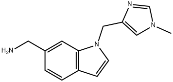 1H-Indole-6-methanamine, 1-[(1-methyl-1H-imidazol-4-yl)methyl]- 结构式