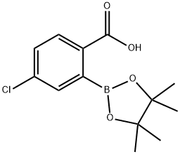 4-氯-2-(4,4,5,5-四甲基-1,3,2-二氧硼杂环戊烷-2-基)苯甲酸 结构式