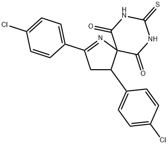 1,7,9-Triazaspiro[4.5]dec-1-ene-6,10-dione, 2,4-bis(4-chlorophenyl)-8-thioxo- 结构式