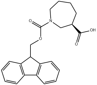 1H-Azepine-1,3-dicarboxylic acid, hexahydro-, 1-(9H-fluoren-9-ylmethyl) ester, (3R)- 结构式