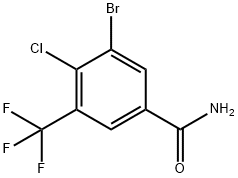 3-Bromo-4-chloro-5-
(trifluoromethyl)benzamide 结构式