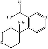 3-Pyridinecarboxylic acid, 4-(4-aminotetrahydro-2H-pyran-4-yl) 结构式