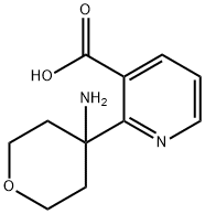 3-Pyridinecarboxylic acid, 2-(4-aminotetrahydro-2H-pyran-4-yl)- 结构式