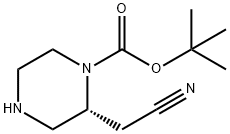 1-Piperazinecarboxylic acid, 2-(cyanomethyl)-, 1,1-dimethylethyl ester, (2R)- 结构式