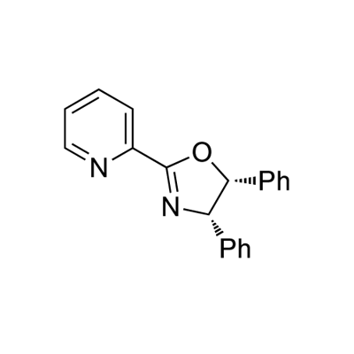 (4S,5R)-4,5-二苯基-2-(吡啶-2-基)-4,5-二氢噁唑 结构式