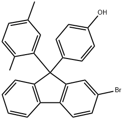 PHENOL, 4-[2-BROMO-9-(2,5-DIMETHYLPHENYL)-9H-FLUOREN-9-YL]- 结构式