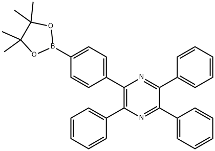 Pyrazine, 2,3,5-triphenyl-6-[4-(4,4,5,5-tetramethyl-1,3,2-dioxaborolan-2-yl)phenyl]- 结构式
