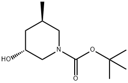 (3R,5R)-3-羟基-5-甲基哌啶-1-羧酸叔丁酯 结构式