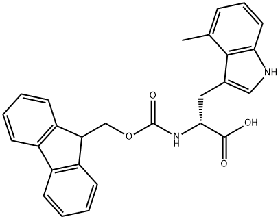 N-Fmoc-4-methyl-D-tryptophan 结构式