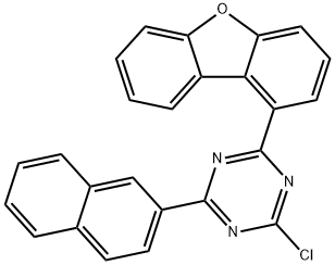 2-氯-4-(二苯并[B,D]呋喃-1-基)-6-(萘-2-基)-1,3,5-三嗪 结构式