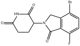 3-(4-溴-7-氟-1-氧代异吲哚啉-2-基)哌啶-2,6-二酮 结构式