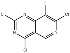 2,4,7-三氯-8-氟吡啶并[4,3-D]嘧啶 结构式