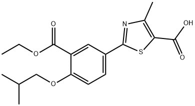 5-Thiazolecarboxylic acid, 2-[3-(ethoxycarbonyl)-4-(2-methylpropoxy)phenyl]-4-methyl- 结构式