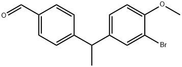 4-(1-(3-溴-4-甲氧基苯基)乙基)苯甲醛 结构式