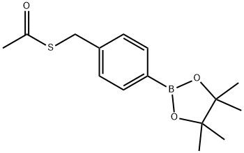 S-(4-(4,4,5,5-四甲基-1,3,2-二氧硼杂环戊烷-2-基)苄基) 硫代乙酸酯 结构式