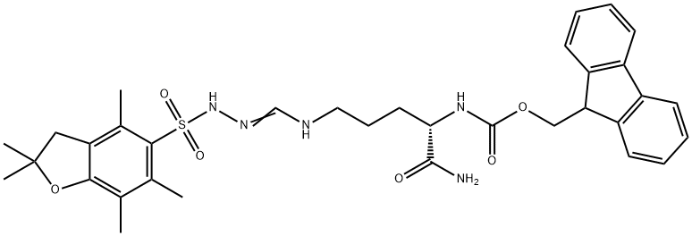 Fmoc-L-Arg(Pbf)-NH2 结构式