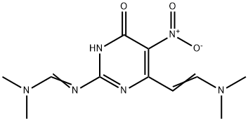 Methanimidamide, N-6-2-(dimethylamino)ethenyl-1,4-dihydro-5-nitro-4-oxo-2-pyrimidinyl-N,N-dimethyl- 结构式