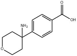 Benzoic acid, 4-(4-aminotetrahydro-2H-pyran-4-yl)- 结构式