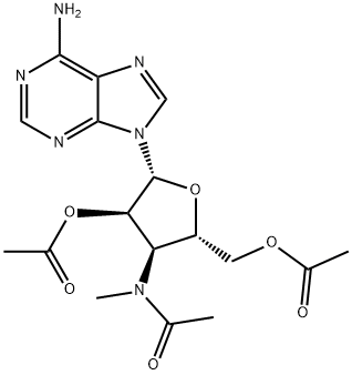 3'-Deoxy-3'-(N-methylacetylamino)adenosine 2',5'-diacetate 结构式