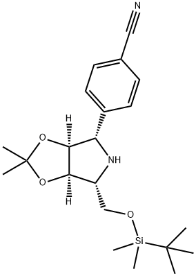 Benzonitrile, 4-(3aS,4S,6R,6aR)-6-(1,1-dimethylethyl)dimethylsilyloxymethyltetrahydro-2,2-dimethyl-4H-1,3-dioxolo4,5-cpyrrol-4-yl- 结构式