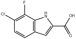 6-氯-7-氟-1H-吲哚-2-羧酸 结构式