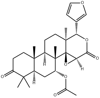 (13α,17aα)-7α-(Acetyloxy)-14β,15β:21,23-diepoxy-4,4,8-trimethyl-D-homo-24-nor-17-oxa-5α-chola-20,22-diene-3,16-dione 结构式