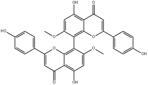 4',4''',5,5''-Tetrahydroxy-7,7''-dimethoxy-8,8''-biflavone 结构式