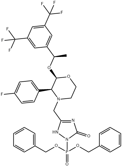 阿瑞吡坦磷的二卞酯 结构式