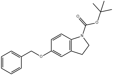 1H-Indole-1-carboxylic acid, 2,3-dihydro-5-(phenylmethoxy)-, 1,1-dimethylethyl ester 结构式