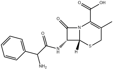 7-(α-Amino-DL-phenylacetamido)-3-deacetoxycephalosporanic acid 结构式
