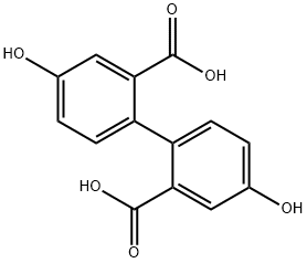 4,4'-二羟基-[1,1'-联苯]-2,2'-二羧酸 结构式