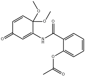 2-(6-Methoxy-3-oxocyclohexa-1,4-dienylcarbaMoyl)phenyl acetate coMpound with MethoxyMethane (1:1) 结构式