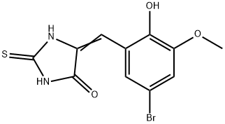 5-(5-溴-2-羟基-3-甲氧基亚苄基)-2-硫代咪唑烷-4-酮 结构式