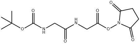 N-叔丁氧羰基-甘氨酰甘氨酸-N-羟基琥珀酰亚胺酯 结构式