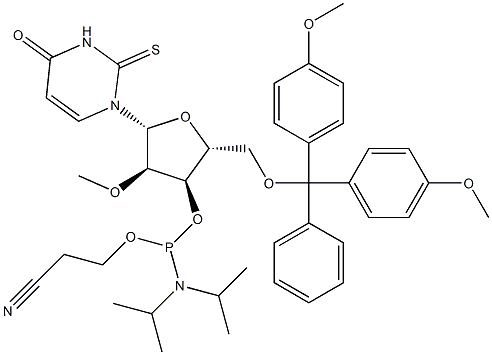 2'-O-Me-2-thio-U-3'-phos phoramidite 结构式