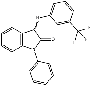 1-PHENYL-3-[[3-(TRIFLUOROMETHYL)PHENYL]IMINO]-1H-INDOL-2-ONE 结构式