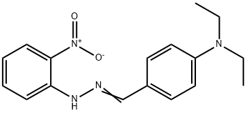 N,N-diethyl-4-[2-(2-nitrophenyl)carbonohydrazonoyl]aniline 结构式