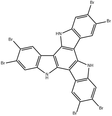 2,3,7,8,12,13-六溴-10,15-二氢-5H-二吲哚[3,2-A:3',2'-C]咔唑 结构式