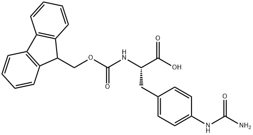 (S)-2-((((9H-氟-9-基)甲氧基)羰基)氨基)-3-(4-脲基苯基)丙酸 结构式